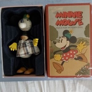 Disney Minnie Mouse Fun-E-Flex Wooden Doll - Black, Yellow, Brown